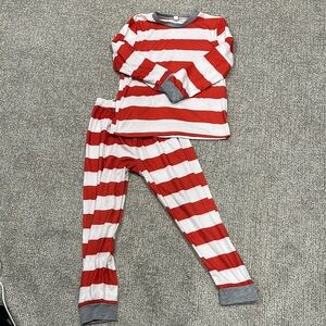 Red and White Striped Kids Pajamas